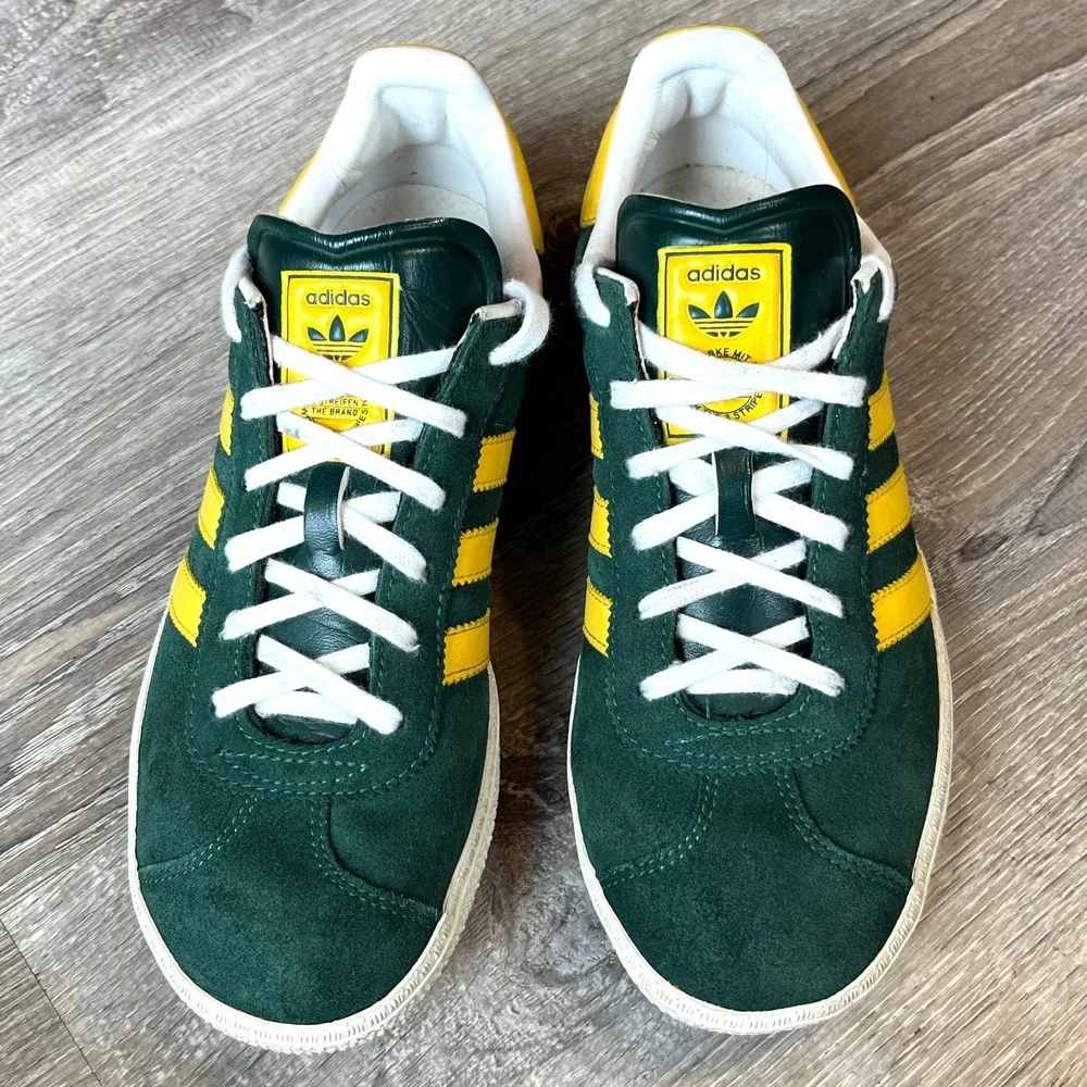 Adidas Originals Gazelle Sneakers‎ Green Yellow Women 6.5 Men 5.5 EU 38